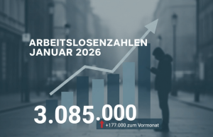 Arbeitslosigkeit steigt im Januar auf über 3 Millionen