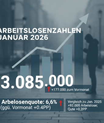 Arbeitslosigkeit steigt im Januar auf über 3 Millionen